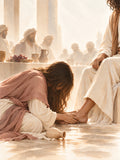 At His Feet — Luke 7:38 Christian Wall Art